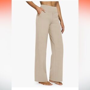 Womens G4Free EverGoing Wide Leg High Waist Yoga Casual Dress Pants with Pockets